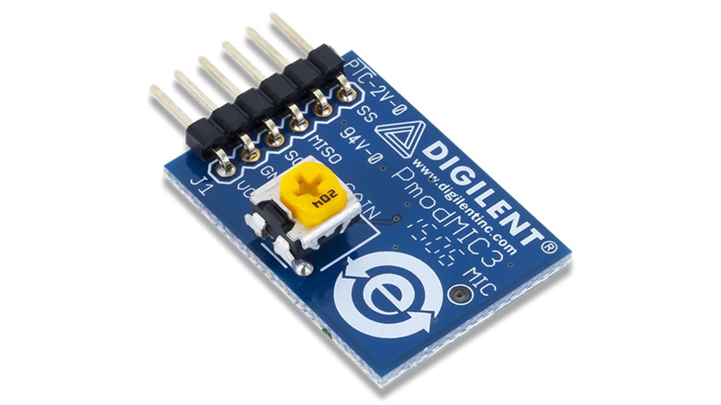 Módulo de expansión Digilent Pmod MIC3: MEMS Microphone with Adjustable Gain - 410-312