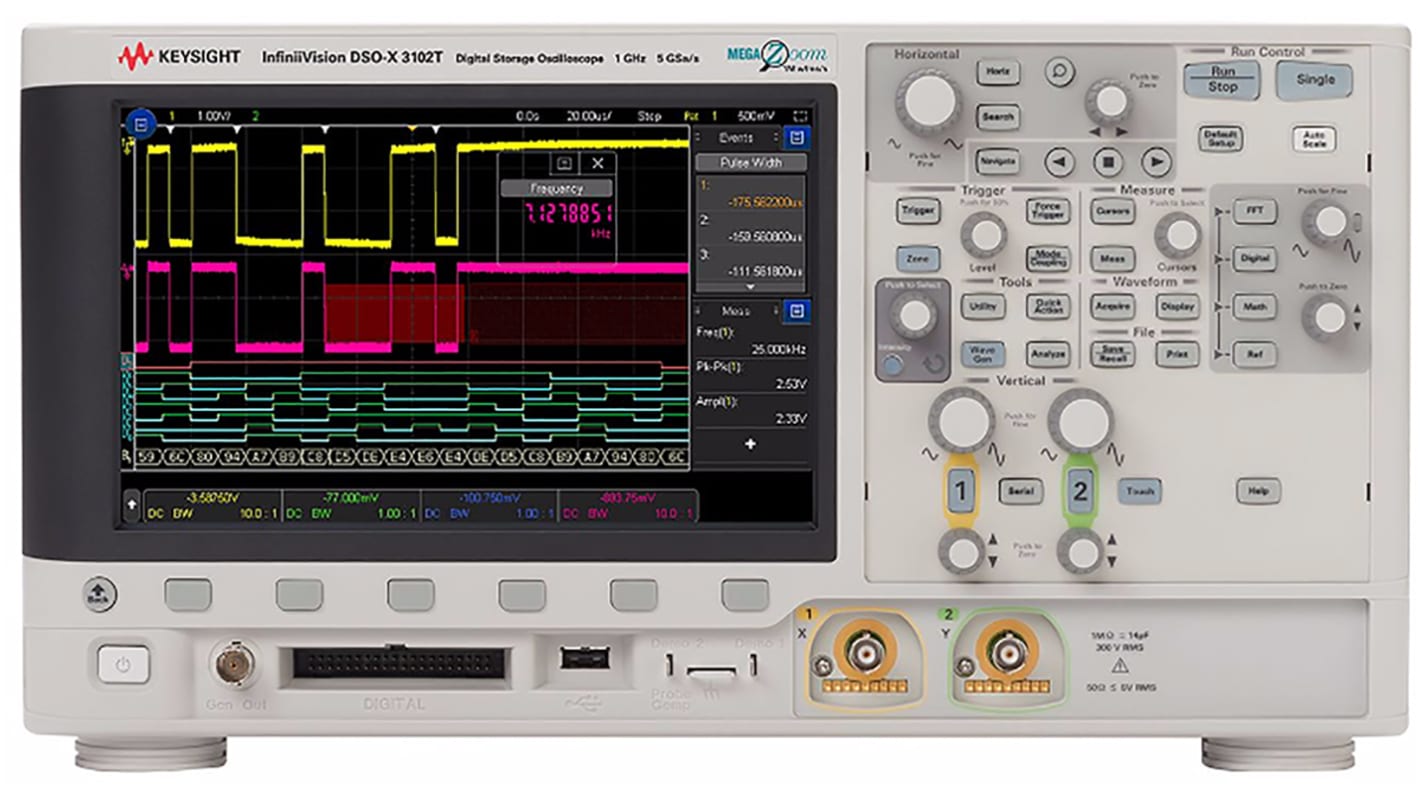 Oscilloscopio Da banco Keysight Technologies MSOX3104T, 4 ch. analogici, 16 ch. digitali, 1GHz, Cert. ISO