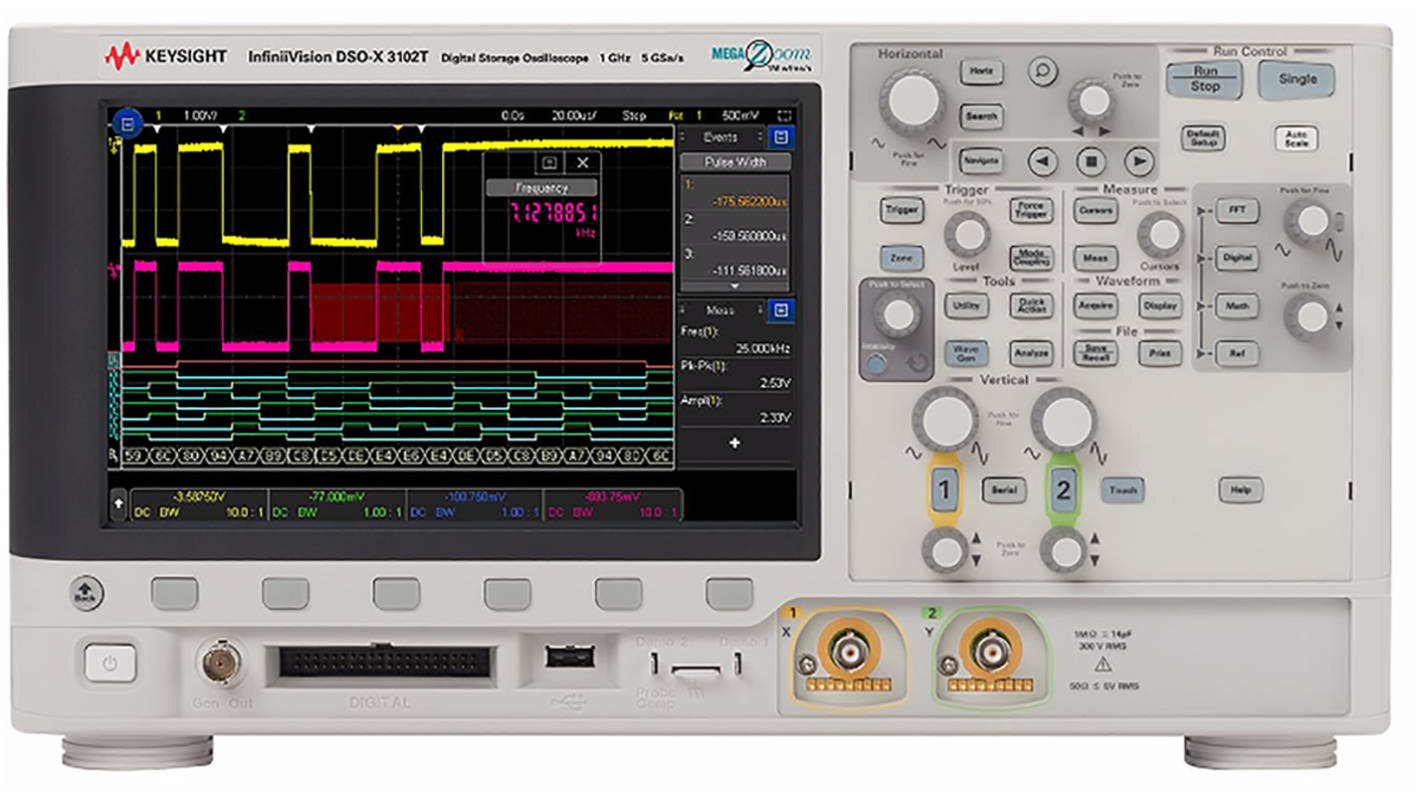 Keysight Technologies Oszcilloszkóp, InfiniiVision 3000T X sorozatú, MSOX3102T, Asztali, 1GHz CAN, IIC, LIN, RS232,