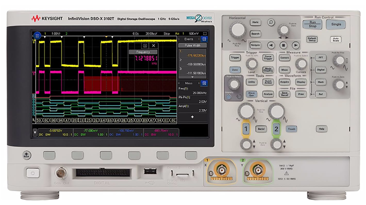 Oscilloscope De table Keysight série InfiniiVision 3000T X, 1GHz, Etalonné RS