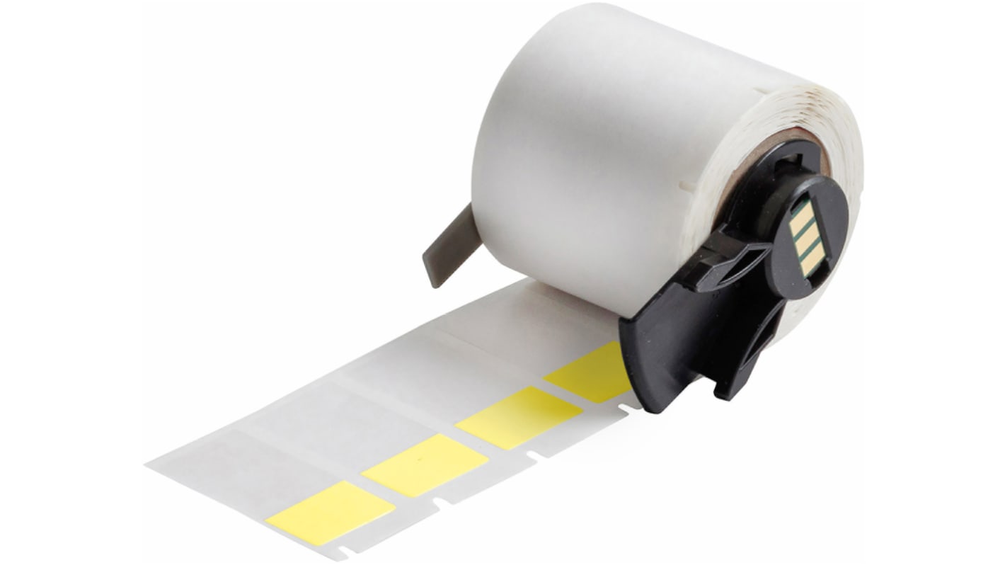 Brady B-427 Self-laminating Vinyl Transparent/Yellow Cable Labels, 19.05mm Width, 38.1mm Height, 250 Qty