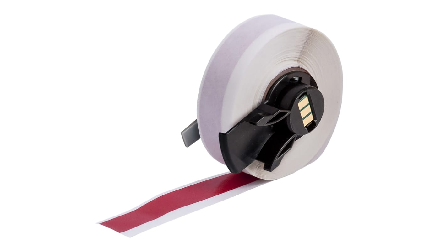 Etiquetas para cables Brady, color Blanco sobre fondo Rojo, 1, para usar con BMP61, BMP71 (with media adapter), M611,