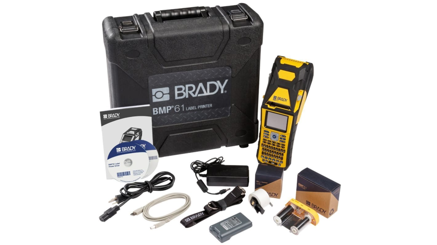 Brady BMP61-QWERTY-UK-W+LM Handheld Label Printer, 50.8mm Max Label Width, UK Plug