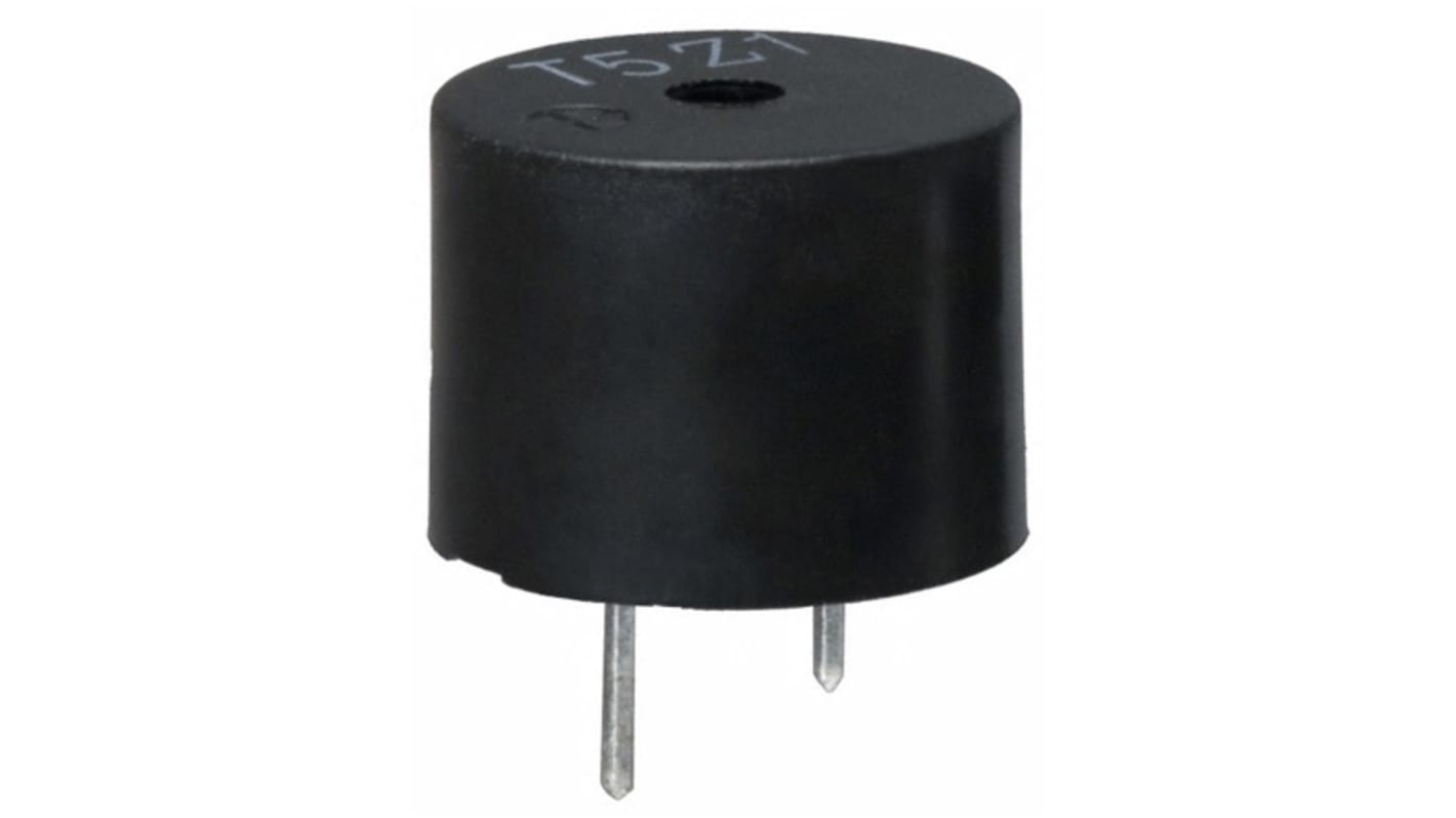 TDK 80dB PCB Mount High Internal Magnetic Buzzer Component, 12 (Dia.) x 9mm, 3V ac Min, 6V ac Max