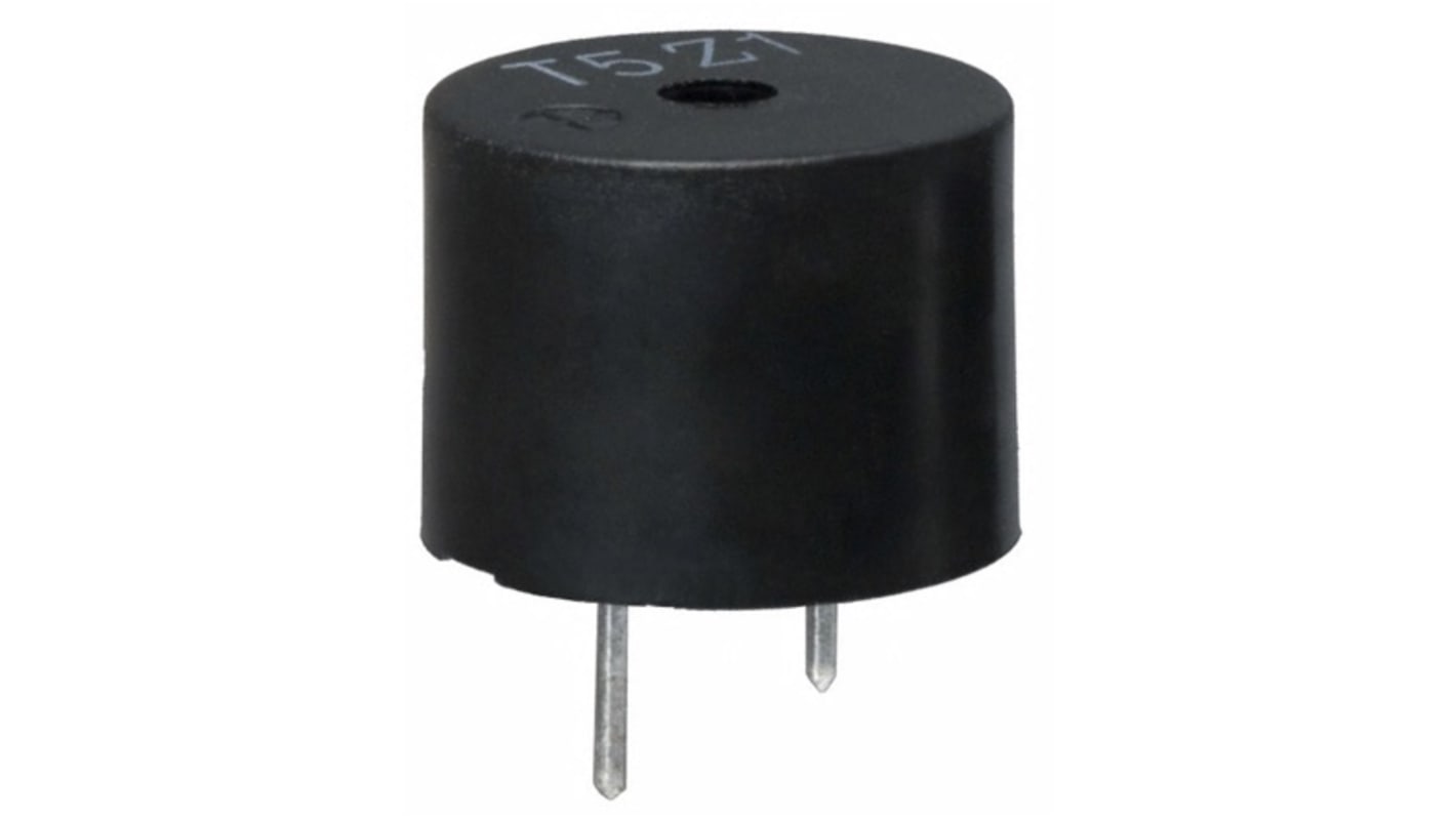 TDK 80dB PCB Mount High Internal Magnetic Buzzer Component, 12 (Dia.) x 9mm, 3V ac Min, 6V ac Max