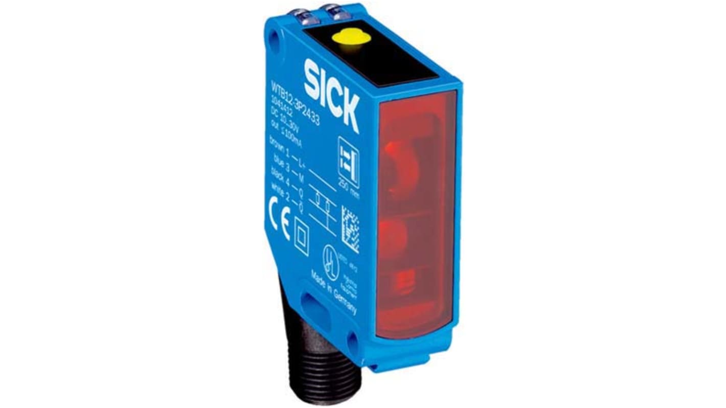 Fotocélula rectangular Sick, Sistema Reflex, alcance 0 → 5 m, salida PNP, Conector de M12 4 clavijas, IP66, IP67