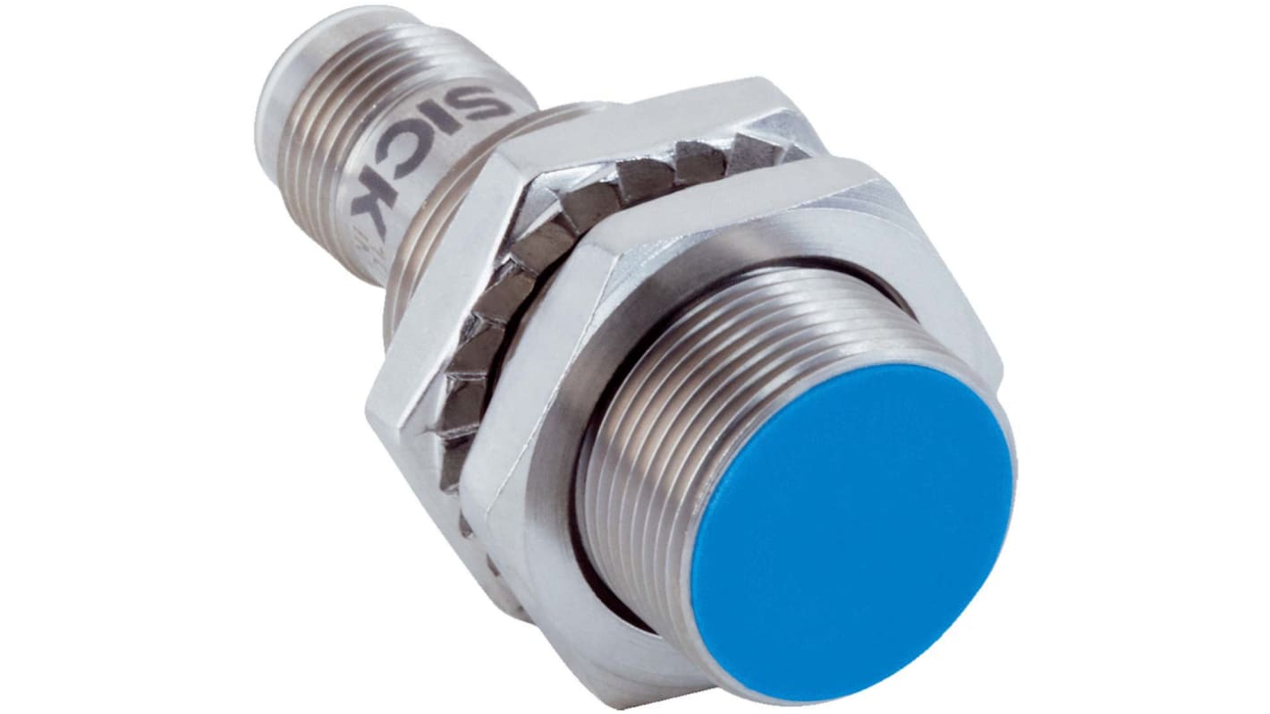 Sick Inductive Barrel-Style Proximity Sensor, M18 x 1, 8 mm Detection, PNP Output, 10 → 30 V dc, IP68, IP69K