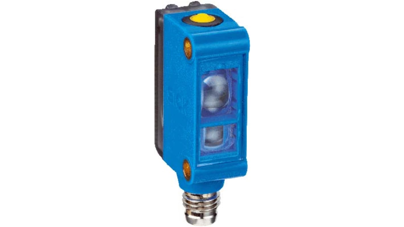 Sensor de contraste Sick serie KTM, alcance 12,5 mm, LED RGB, 12 → 24 V dc, salida PNP, interfaz IO-Link, IP67