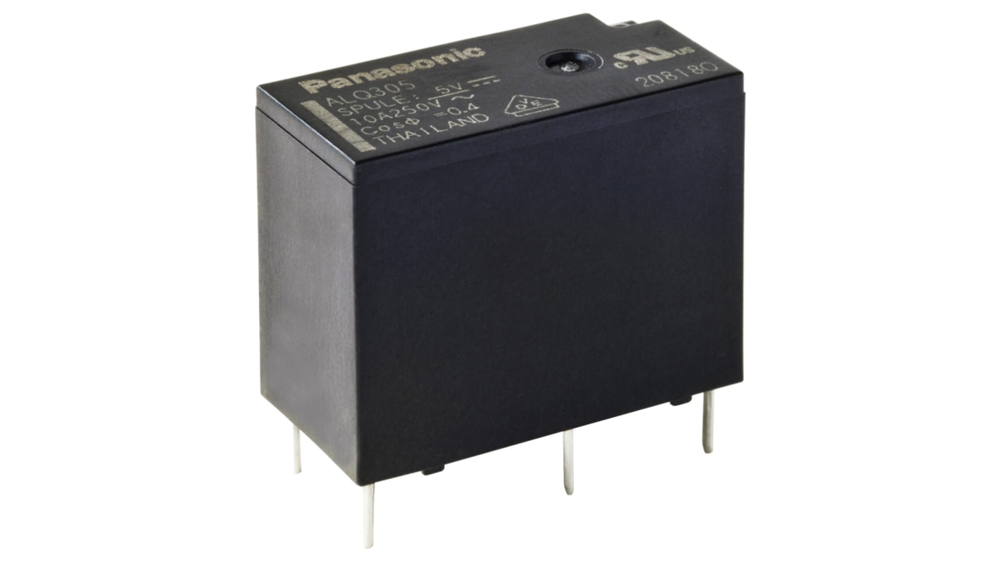 Panasonic PCB Mount Power Relay, 5V dc Coil, 10A Switching Current, SPDT