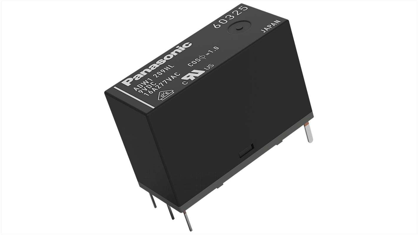 ADW1103HLW | Panasonic PCB Mount Latching Power Relay, 3V dc Coil, 16A ...