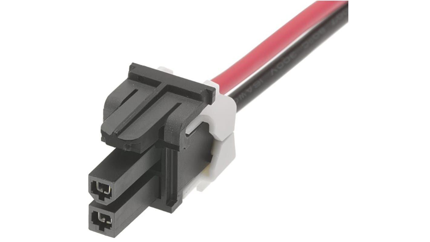 Conjunto de cables Molex Mini-Fit TPA2 45135, long. 300mm, Con A: Hembra, 2 vías, Con B: Hembra, 2 vías, paso 4.2mm
