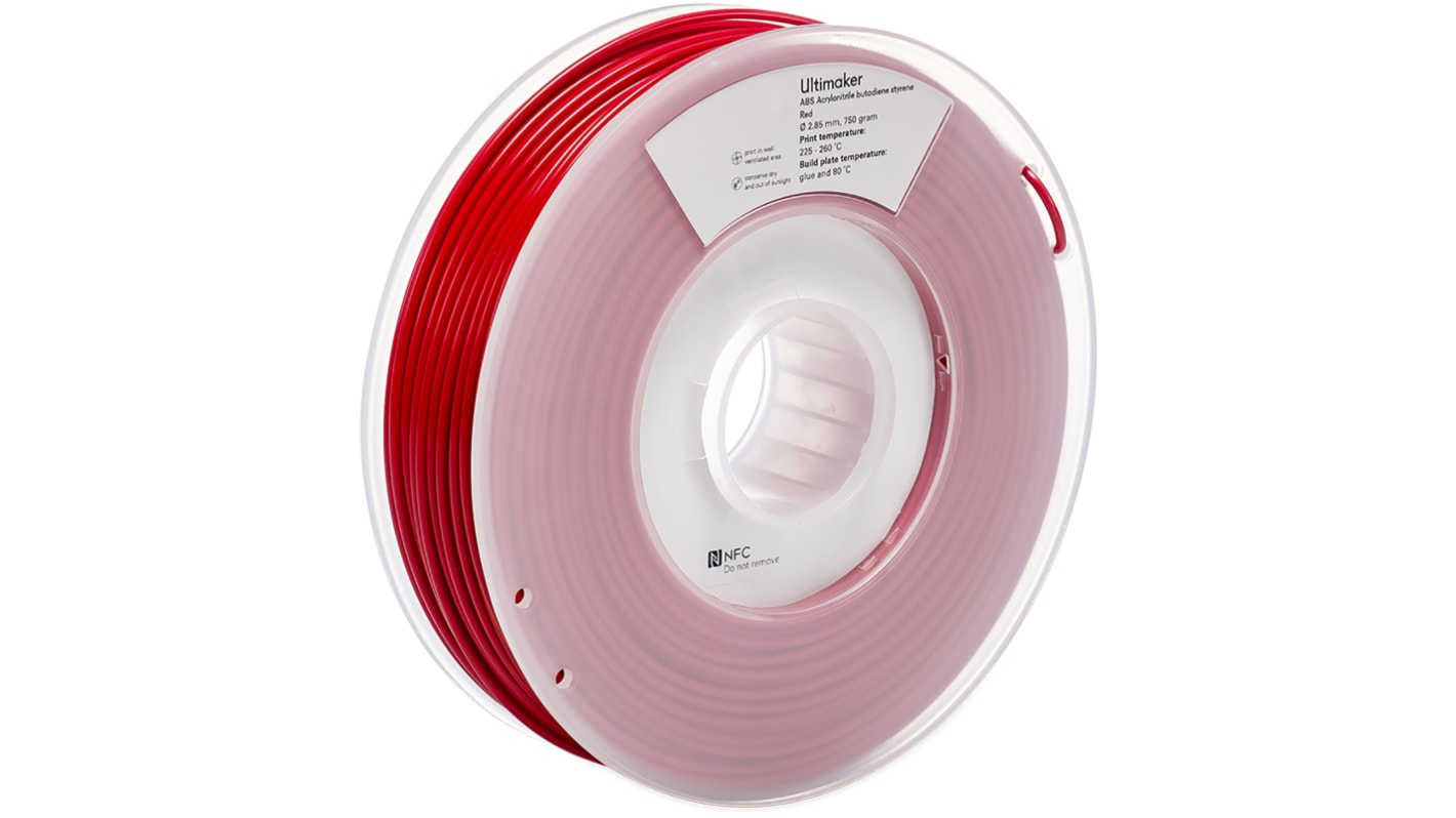 Filament pour imprimante 3D Ultimaker, ABS, Ø 2.85mm, Rouge, 750g, FDM