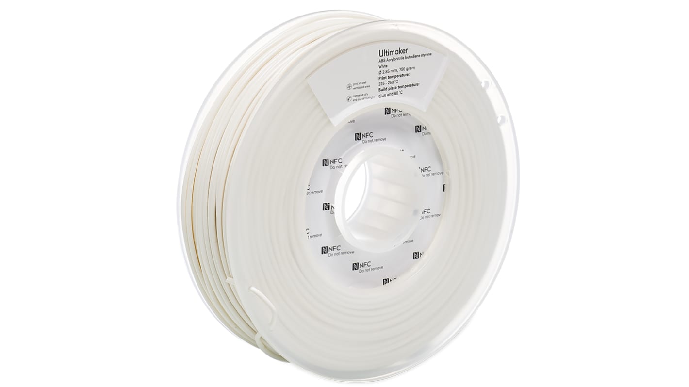 Filament pour imprimante 3D Ultimaker, ABS, Ø 2.85mm, Blanc, 750g, FDM