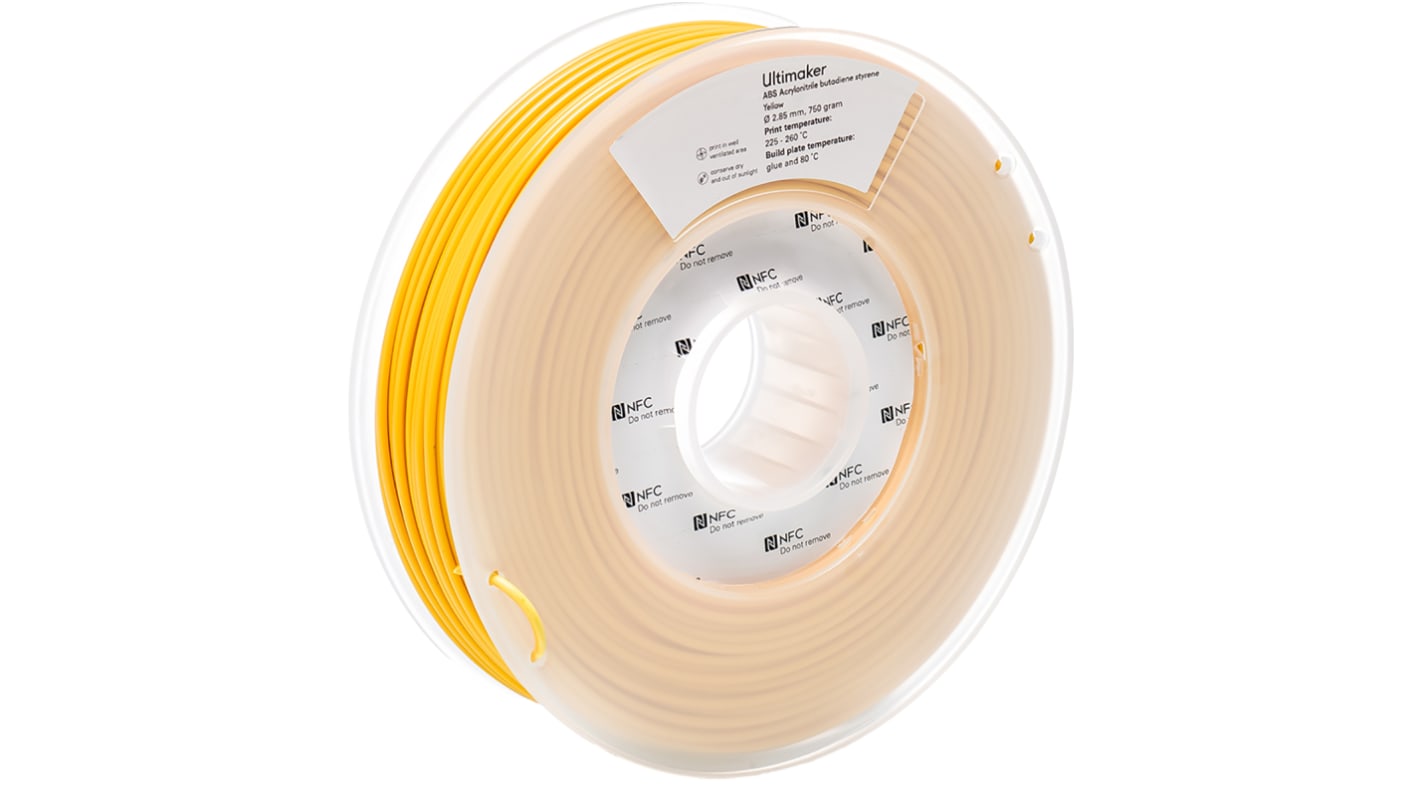 Filament pour imprimante 3D Ultimaker, ABS, Ø 2.85mm, Jaune, 750g, FDM