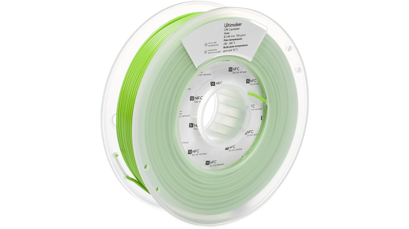 Ultimaker 2.85mm Green CPE 3D Printer Filament, 750g