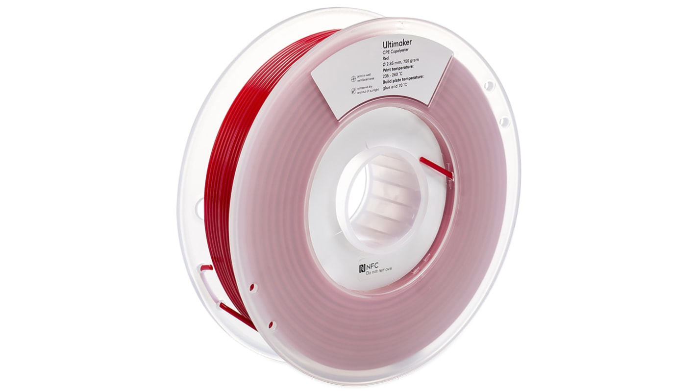 Ultimaker CPE 3D-Drucker Filament, Rot, 2.85mm, FDM, 750g