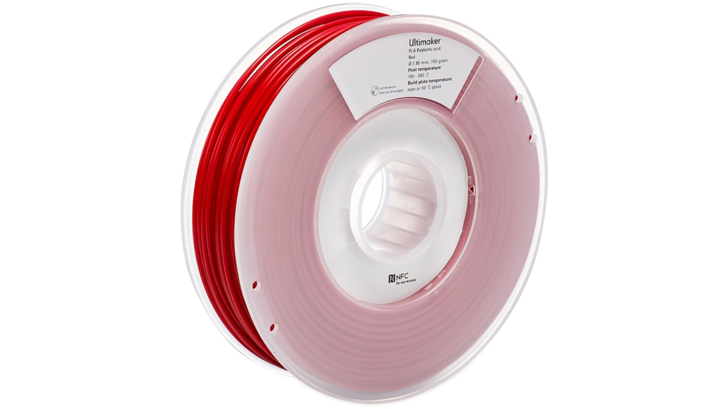 Ultimaker 2.85mm Red PLA 3D Printer Filament, 750g