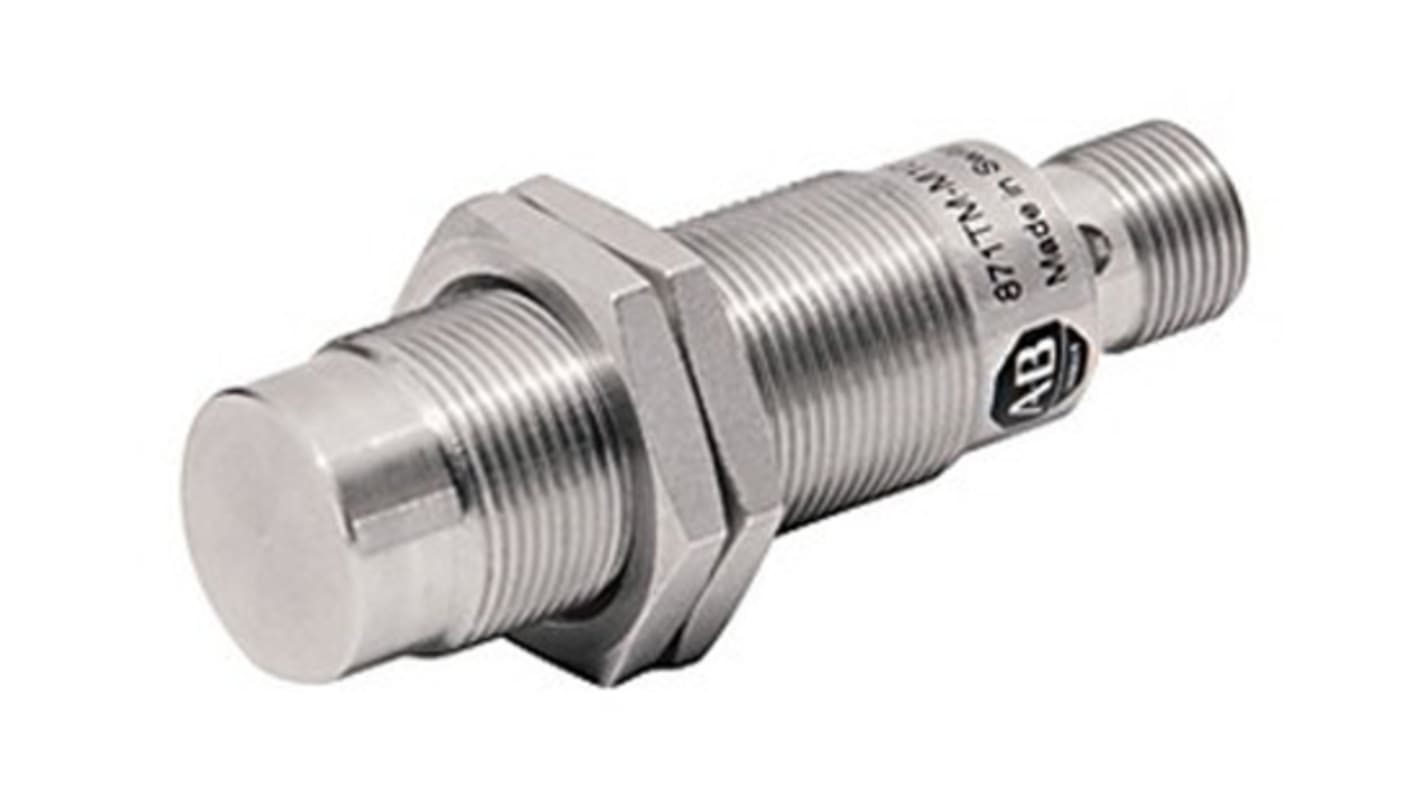 Allen Bradley 871TM Series Inductive Barrel-Style Proximity Sensor, M18 x 1, 10 mm Detection, PNP Output, 10 →