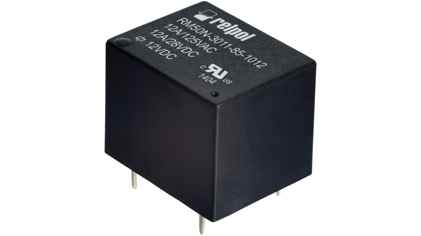 Relpol PCB Mount Power Relay, 3V dc Coil, 12A Switching Current