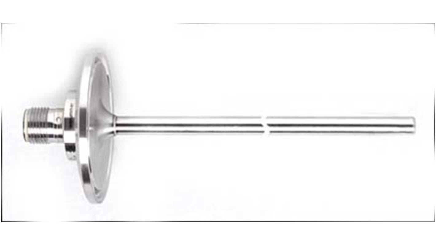 ifm electronic PT100 RTD Sensor, 6mm Dia, 50mm Long, 4 Wire, 1 1/2 in Tri-Clamp (ISO 2852), +150°C Max