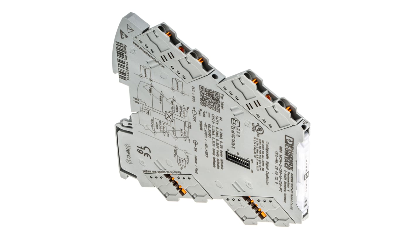 Conditionneur de signal Phoenix Contact MINI MCR 0 → 10,5 V, 0 → 21mA, ATEX