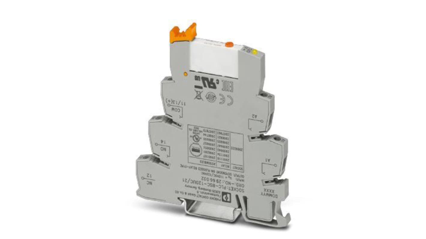 Phoenix Contact PLC-RSC-230UC/21/MS Series Interface Relay Module, DIN Rail Mount, 230V ac/dc Coil, SPDT, 1-Pole