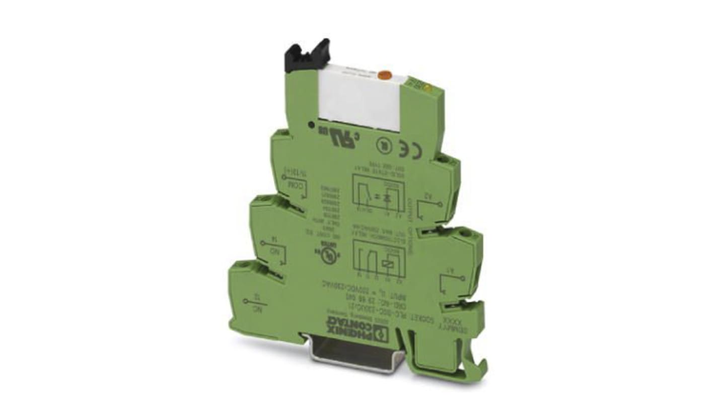 Phoenix Contact PLC-RSC-230UC/21AU/MS Interface Relais, 230V ac/dc 230V ac/dc, 1-poliger Wechsler DIN-Schienen