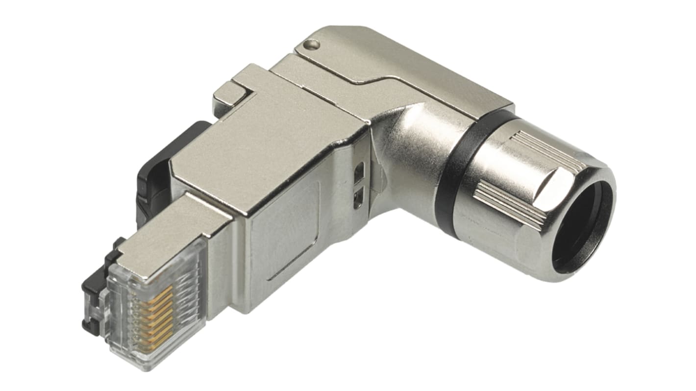 Konektor RJ45 Cat5e, Cat6a, pravoúhlý, Kabelová montáž, Samec, číslo řady: 130047