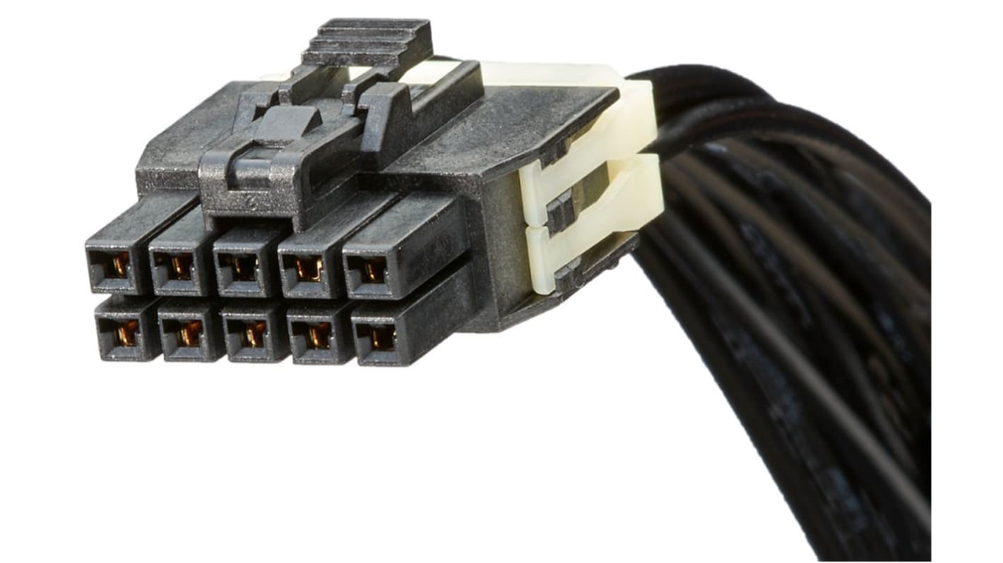 Conjunto de cables Molex Nano-Fit 45130, long. 150mm, Con A: Hembra, 10 vías, Con B: Hembra, 10 vías, paso 2.5mm