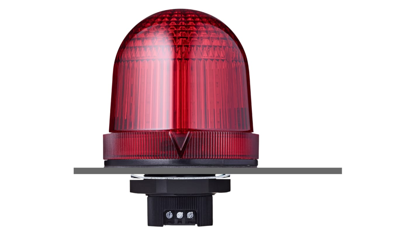 AUER Signal UDFP Series Red Strobe Beacon, 230-240 V ac, Panel Mount, LED Bulb, IP66