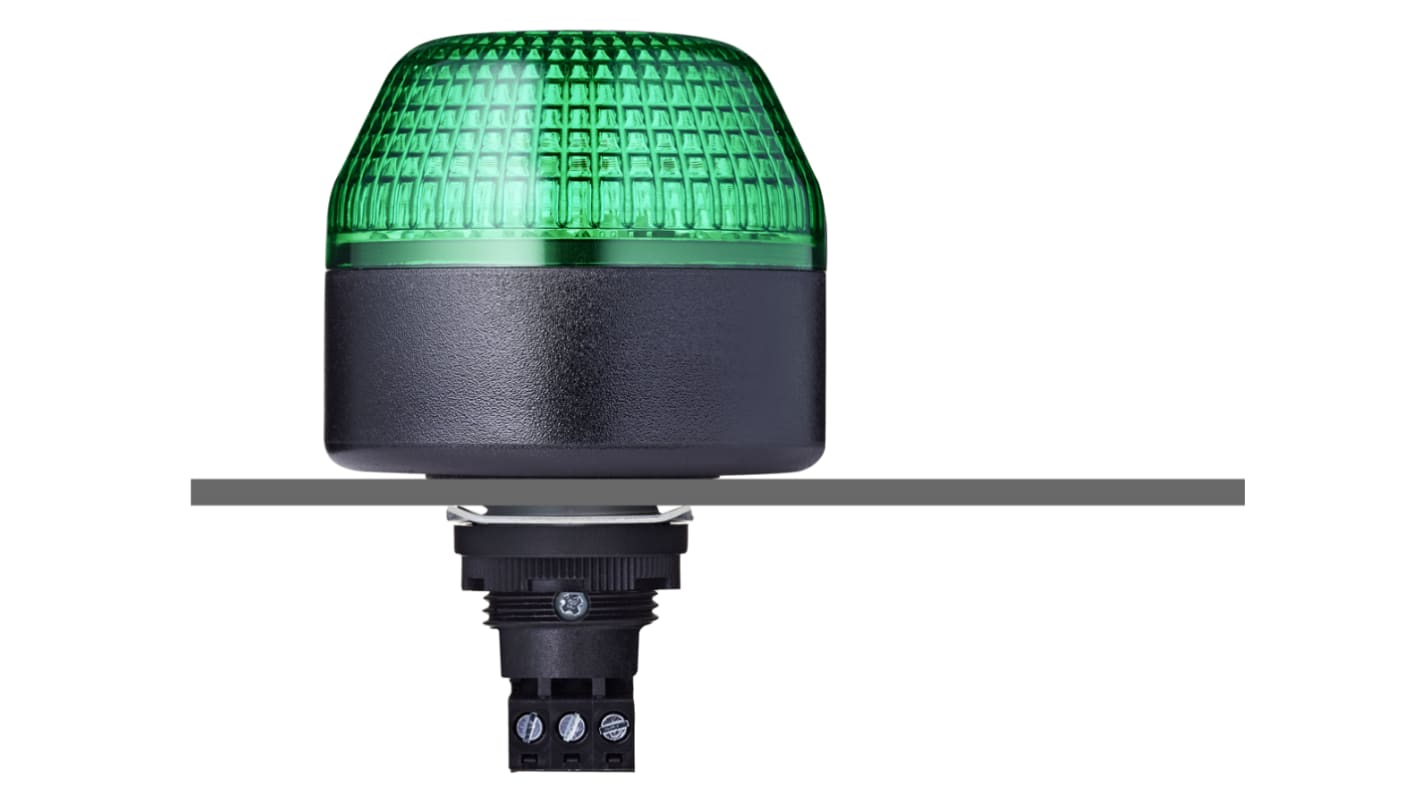 AUER Signal IBM Series Green Multiple Effect Beacon, 24 V ac/dc, Panel Mount, LED Bulb, IP65