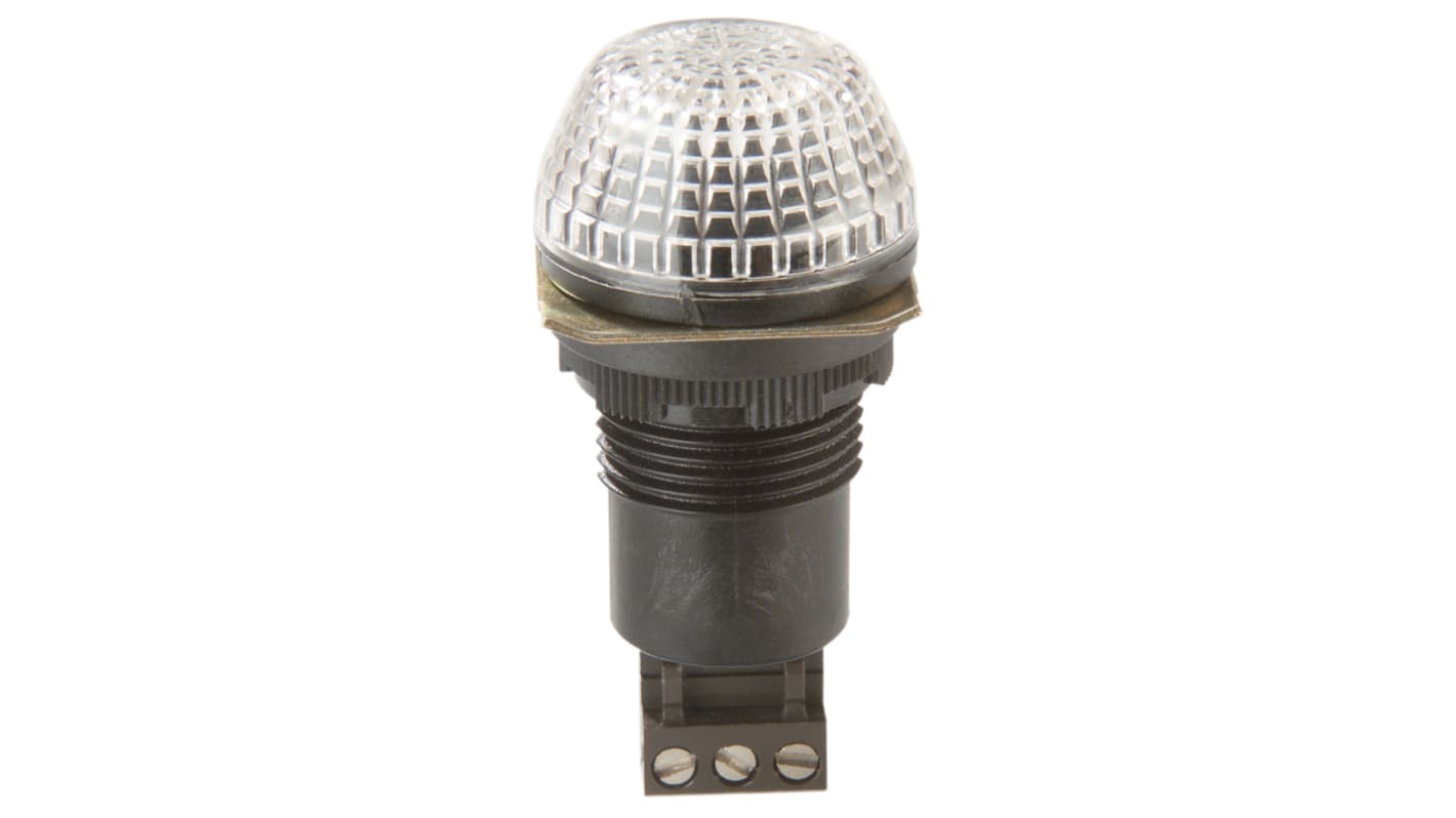 AUER Signal ITS Series Clear Steady Beacon, 24 V ac/dc, Panel Mount, LED Bulb, IP65