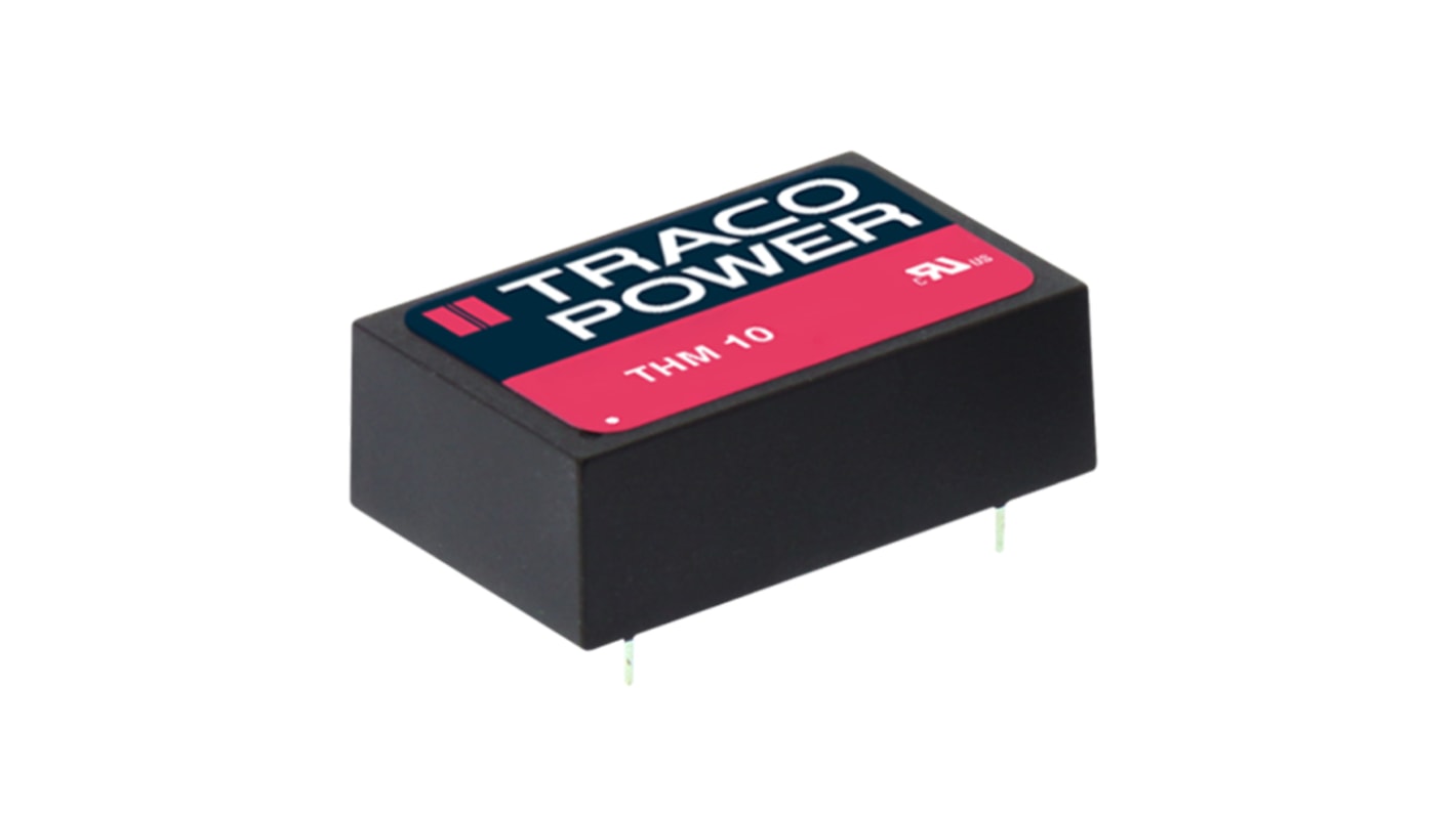 TRACOPOWER THM 10 DC-DC Converter, 15V dc/ 670mA Output, 4.5 → 9 V dc Input, 10W, PCB Mount, +90°C Max Temp