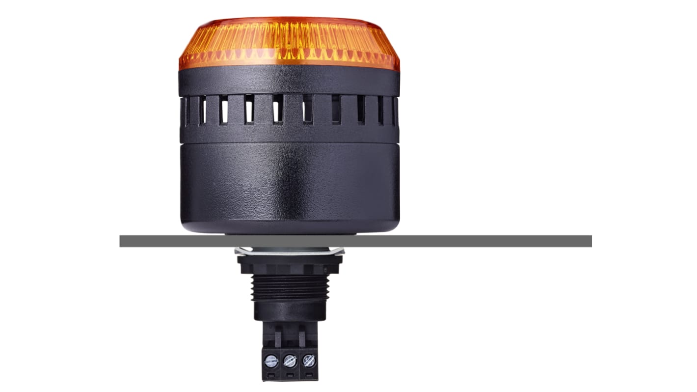 AUER Signal ELG Series Amber Buzzer Beacon, 24 V ac/dc, IP65, Panel Mount, 103 at 1 Metre