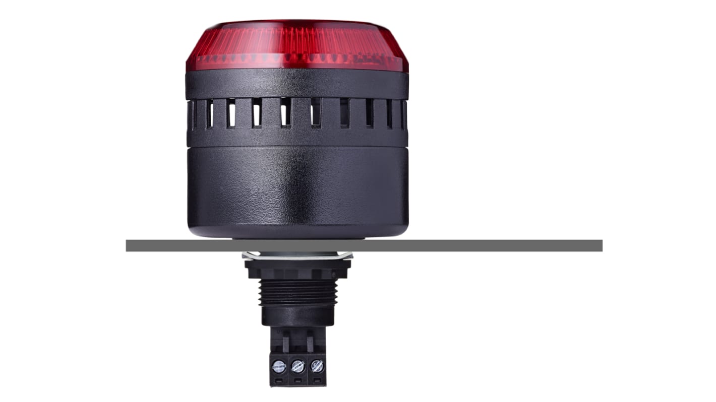 AUER Signal ELG Series Red Buzzer Beacon, 24 V ac/dc, IP65, Panel Mount, 103 at 1 Metre