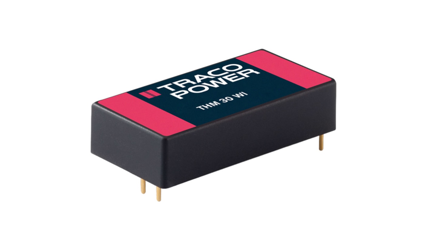 TRACOPOWER THM 30 WI DC-DC Converter, 5V dc/ 6A Output, 9 → 75 V dc Input, 30W, PCB Mount