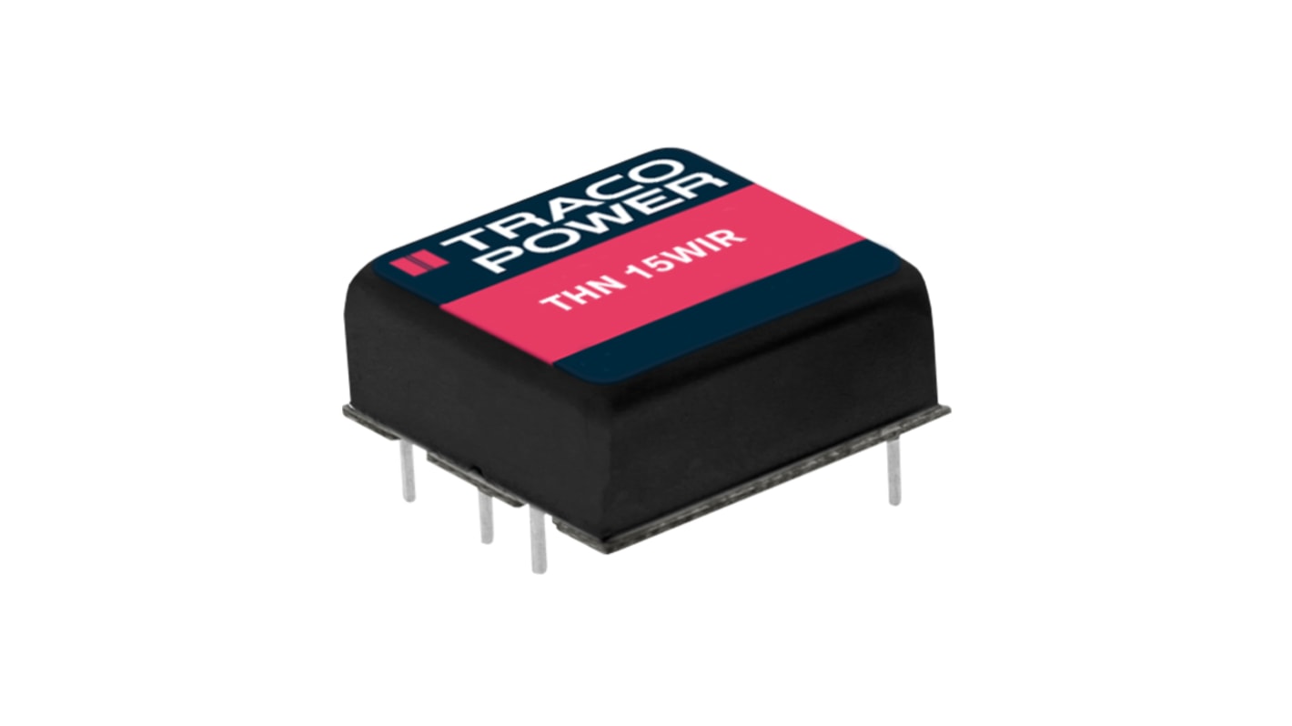 TRACOPOWER THN 15WIR DC-DC Converter, 3.3V dc/ 4.5A Output, 9 → 36 V dc Input, 15W, PCB Mount, +90°C Max Temp