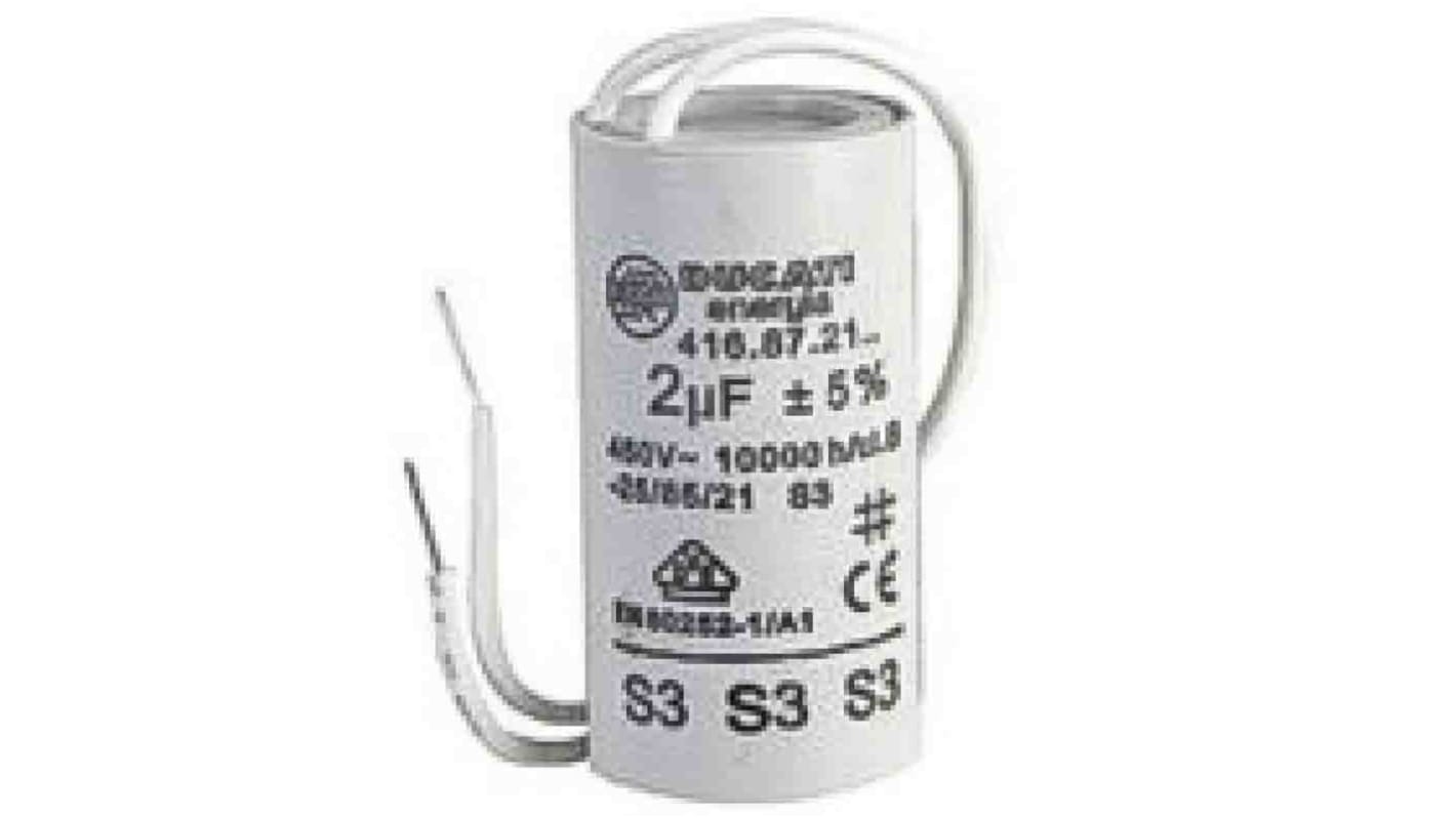 Ducati Energia 4.16.87 Polypropylene Film Capacitor, 450V ac, ±5%, 2μF, Plug In