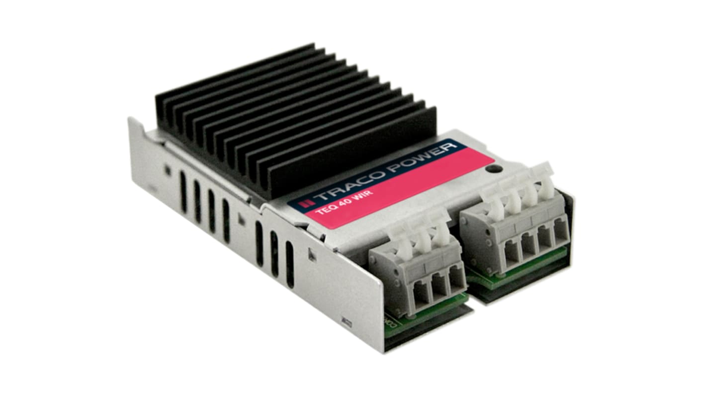 TRACOPOWER TEQ 40WIR DC-DC Converter, 24V dc/ 1.67A Output, 9.5 → 36 V dc Input, 40W, Chassis Mount, +83°C Max