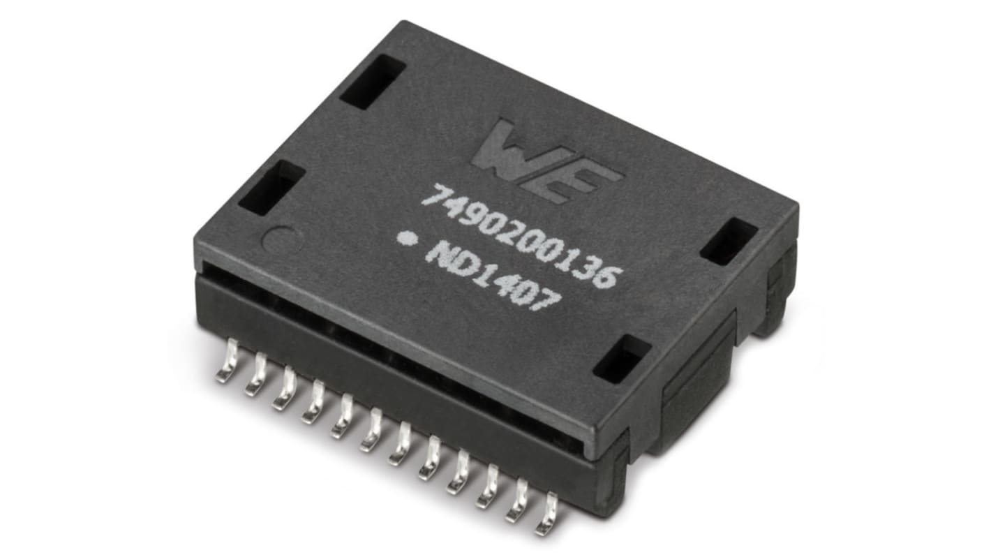 Wurth Elektronik LAN-Ethernet-Transformator SMD 1 Ports -1dB, L. 17.91mm B. 14mm