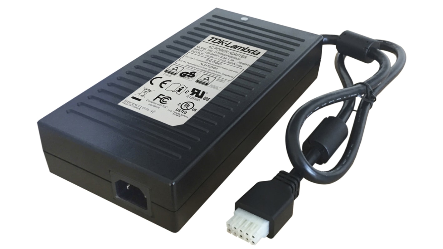 TDK-Lambda 24V dc AC/DC-adapter, 12.5A, 300W, IEC 320-C14