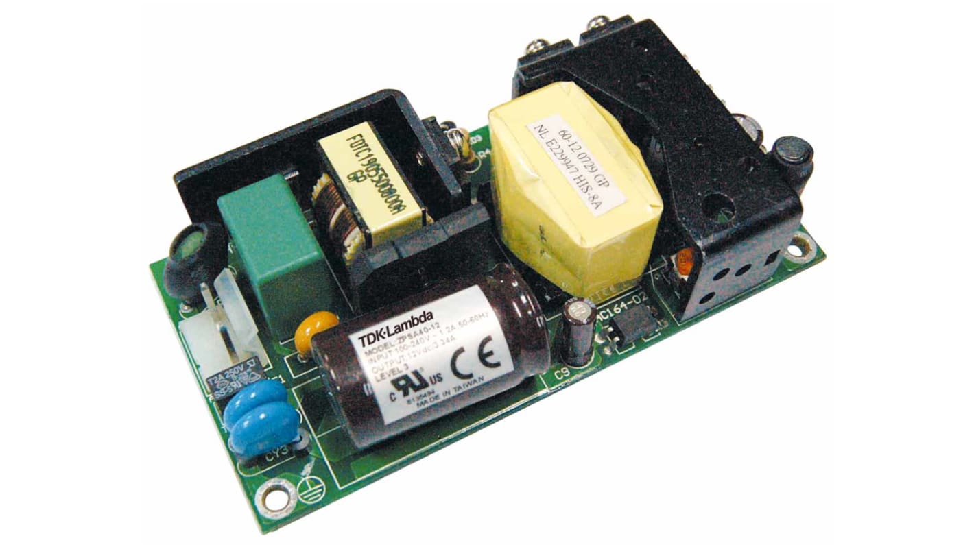 TDK-Lambda Switching Power Supply, ZPSA40-12, 12V dc, 40W, 1 Output, 90 V ac, 264 V ac Input Voltage