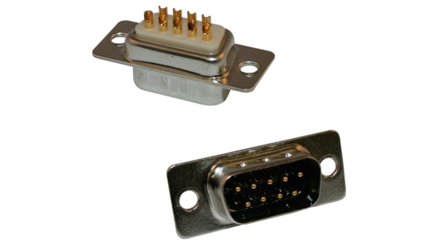 Conector D-sub Norcomp, Serie 772, SEAL-D, paso 2.769mm, Recto D-Sub estándar, Montaje de Cable, Macho, Terminación