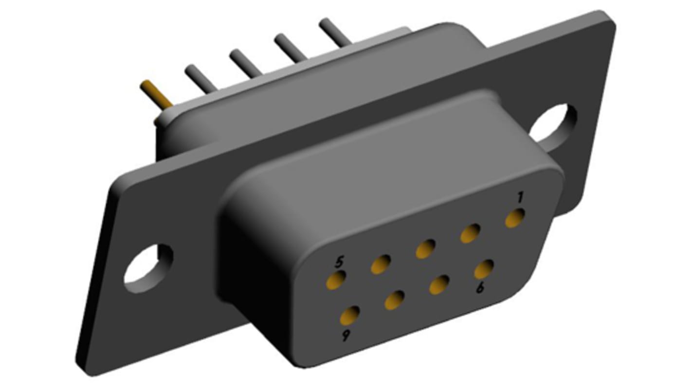 Conector D-sub Norcomp, Serie SEAL-D, paso 2.769mm, Recto D-Sub estándar, Montaje en orificio pasante, Hembra,