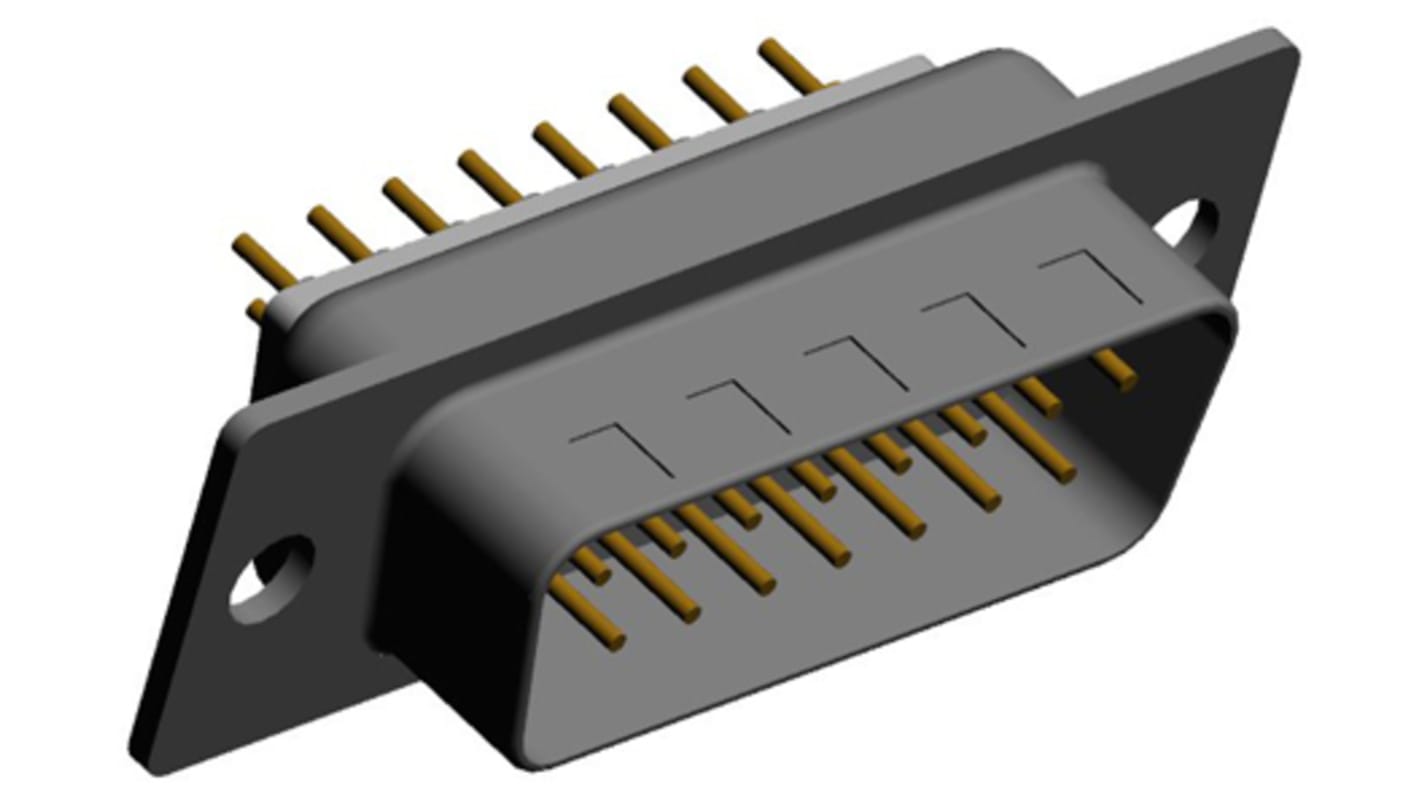 Conector D-sub Norcomp, Serie SEAL-D, paso 2.769mm, Recto D-Sub estándar, Montaje en orificio pasante, Macho,