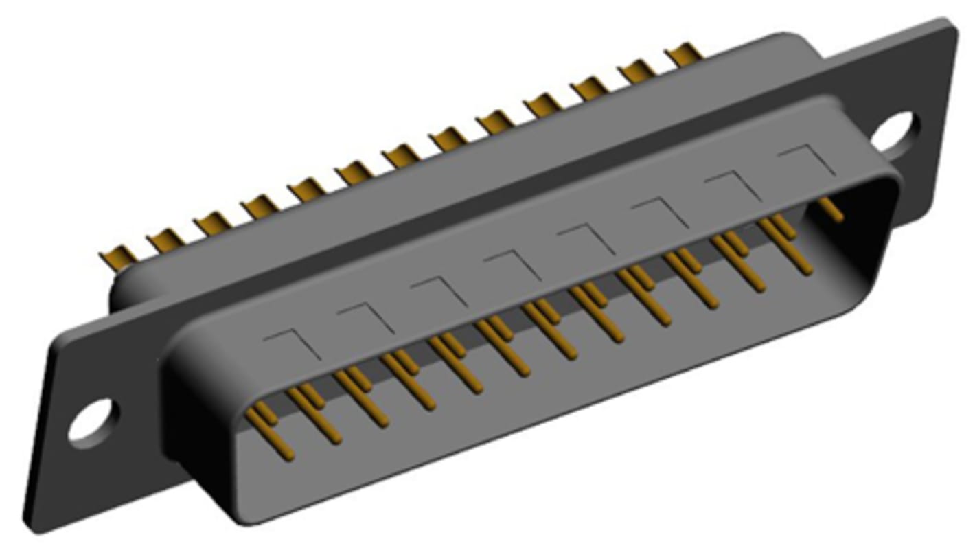 Conector D-sub Norcomp, Serie 772, SEAL-D, paso 2.769mm, Recto D-Sub estándar, Montaje de Cable, Macho, Terminación