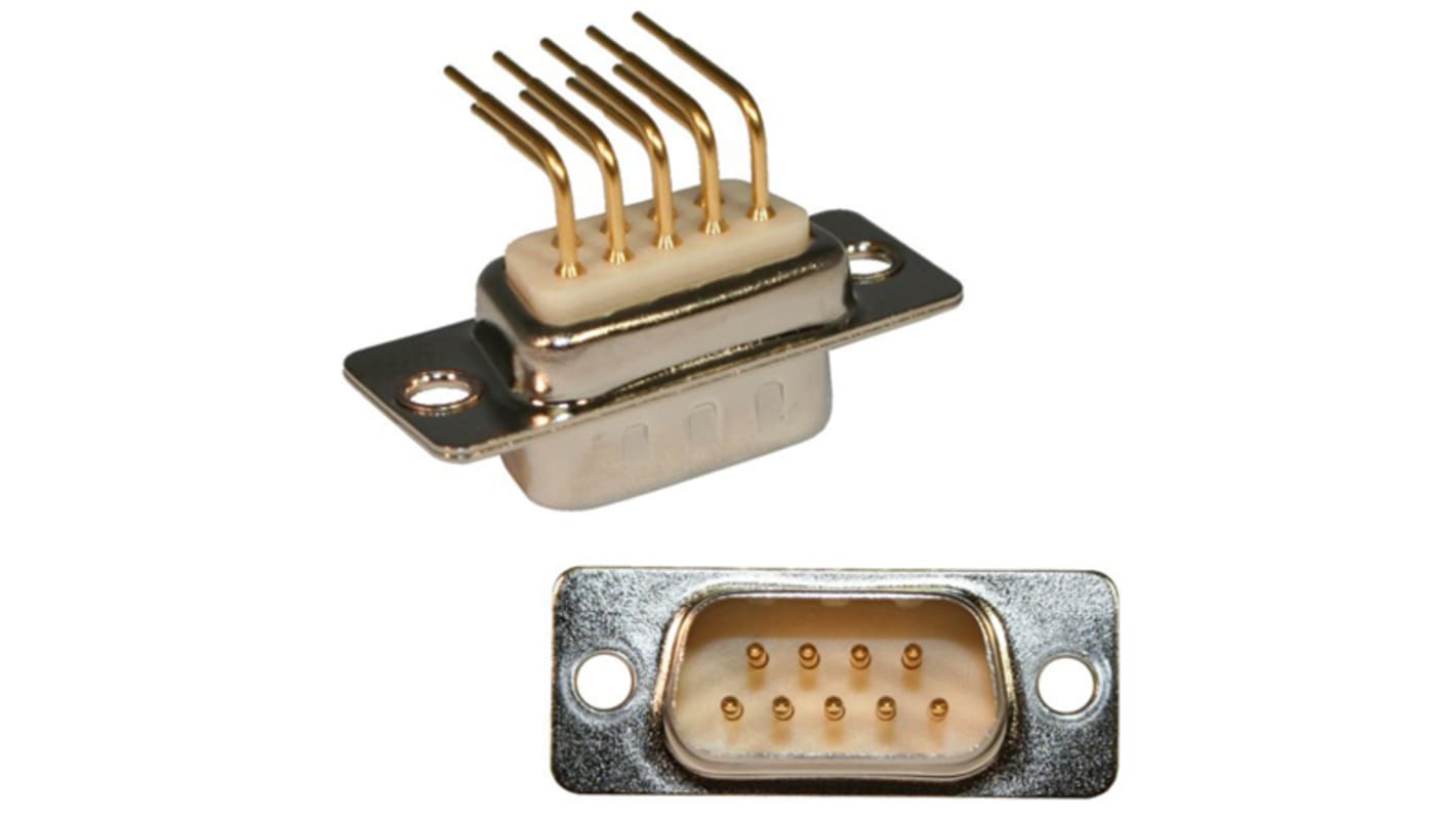 Conector D-sub Norcomp, Serie SEAL-D, paso 2.769mm, Ángulo de 90° D-Sub estándar, Montaje enchufable, Macho,