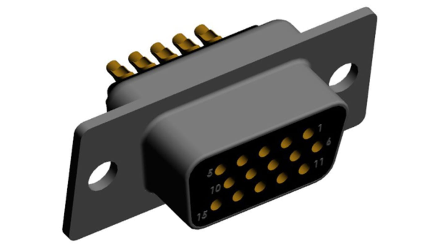 Conector D-sub Norcomp, Serie 780, SEAL-D, paso 2.286mm, Recto D-Sub de alta densidad, Montaje enchufable, Hembra,