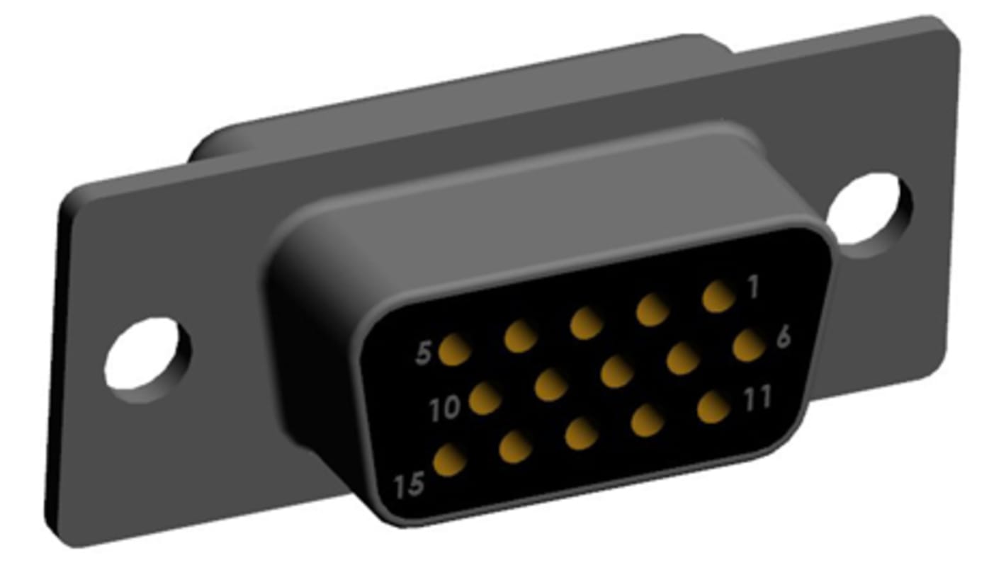 Connecteur Sub-D Femelle Norcomp 15 voies Montage enfichable Droit