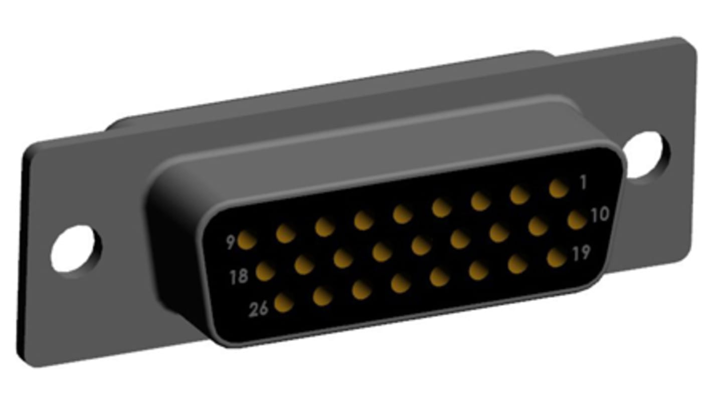 Norcomp SEAL-D Sub-D Steckverbinder Buchse , 26-polig / Raster 2.286mm, Steckmontage  Lötanschluss